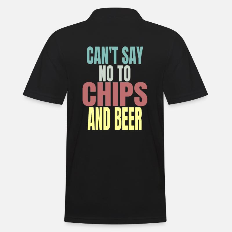 Chips und Bier - Männer Poloshirt - Schwarz