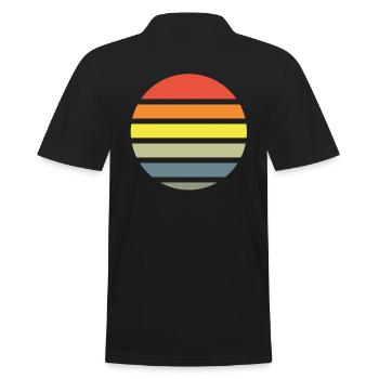 Fond de cercle rétro coucher de soleil - Polo Homme - noir - Dos - Kai (181cm)