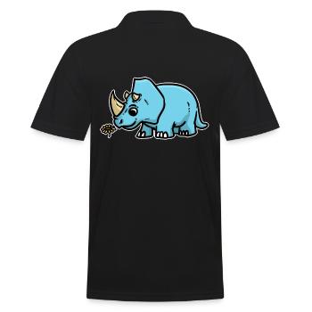 Triceratops dino dinosaur - Men's Polo Shirt - black - Back - Kai (181cm)