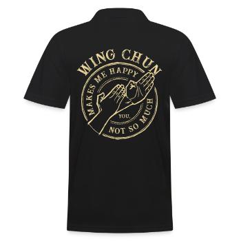 Wing Chun disant drôle - Polo Homme - noir - Dos - Kai (181cm)