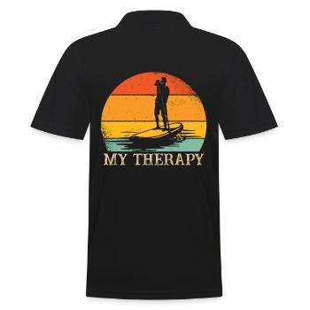 Stand Up Paddle Therapy SUP - Men's Polo Shirt - black - Back - Kai (181cm)