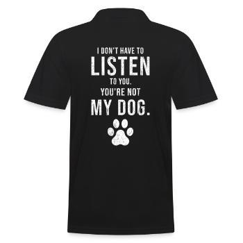 Chien disant drôle tu n'es pas mon chien - Polo Homme - noir - Dos - Kai (181cm)