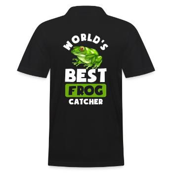 Best Frog Catcher - Männer Poloshirt - Schwarz - Hinten - Kai (181cm)