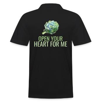 Artischocken Spruch lustig - Männer Poloshirt - Schwarz - Hinten - Kai (181cm)