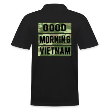 Good Morning Vietnam - Männer Poloshirt - Schwarz - Hinten - Kai (181cm)