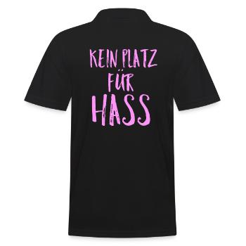 Gegen Hass - Männer Poloshirt - Schwarz - Hinten - Kai (181cm)