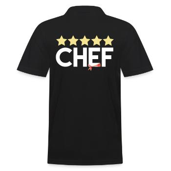 Star chef gift - Men's Polo Shirt - black - Back - Kai (181cm)