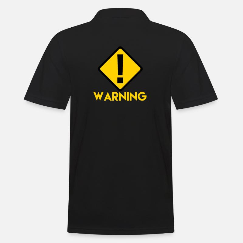 Warnschild - Männer Poloshirt - Schwarz
