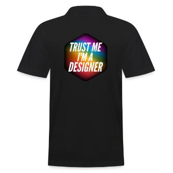Graphic designer gift - Men's Polo Shirt - black - Back - Kai (181cm)