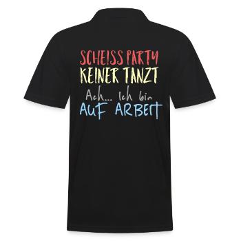Arbeit lustiger Spruch - Männer Poloshirt - Schwarz - Hinten - Kai (181cm)