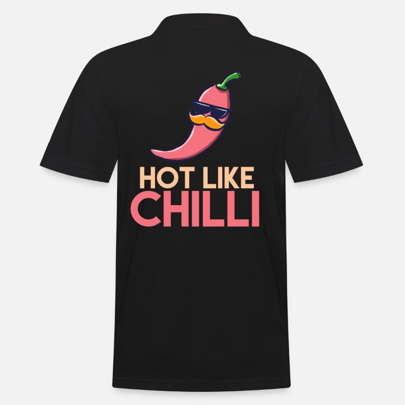 Hot like Chilli - Männer Poloshirt - Schwarz