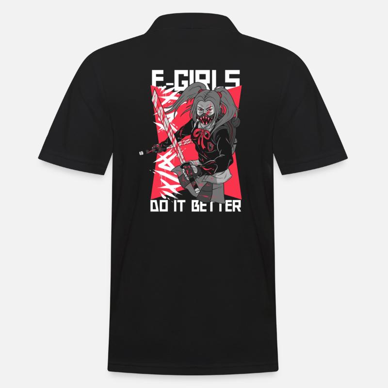 EGirl Spruch - Männer Poloshirt - Schwarz