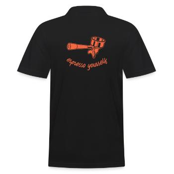 Espresso Youself - Männer Poloshirt - Schwarz - Hinten - Kai (181cm)
