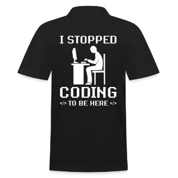 Programmer gift - Men's Polo Shirt - black - Back - Kai (181cm)