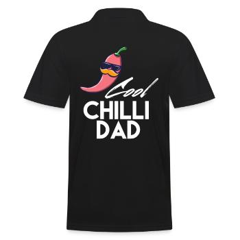 Chilli Spruch Papa - Männer Poloshirt - Schwarz - Hinten - Kai (181cm)