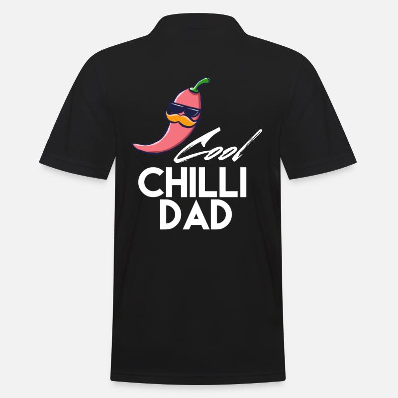 Chilli Spruch Papa - Männer Poloshirt - Schwarz