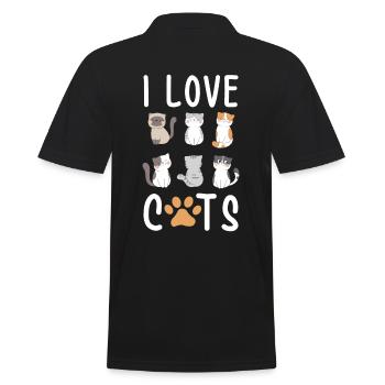 J'aime les chats j'aime les chats - Polo Homme - noir - Dos - Kai (181cm)