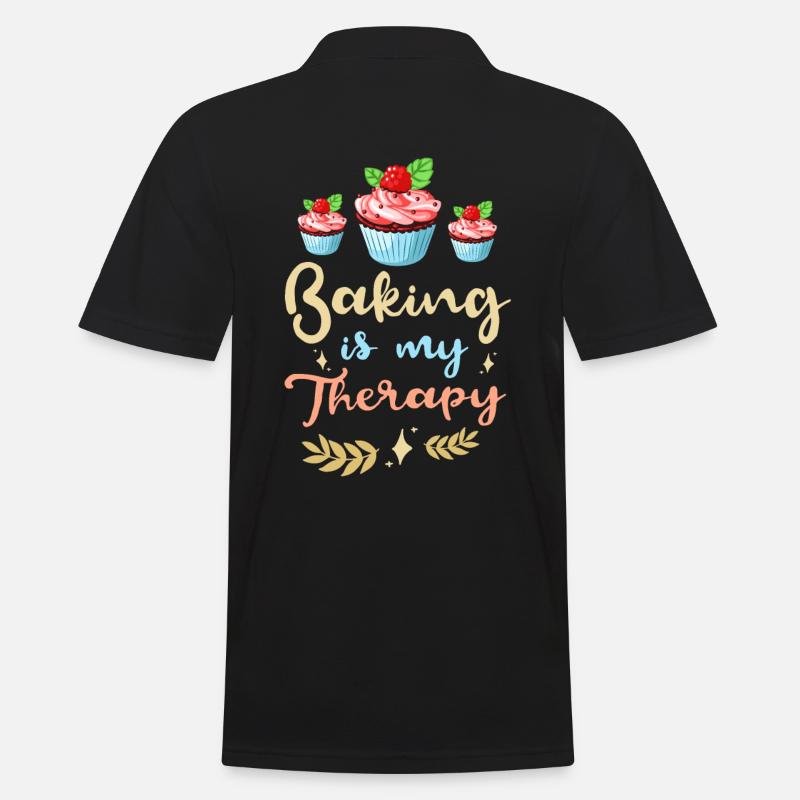 Baking is my therapy - Men's Polo Shirt - black