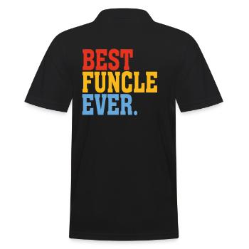 Funcle Best Funcle Ever Uncle Gift - Men's Polo Shirt - black - Back - Kai (181cm)