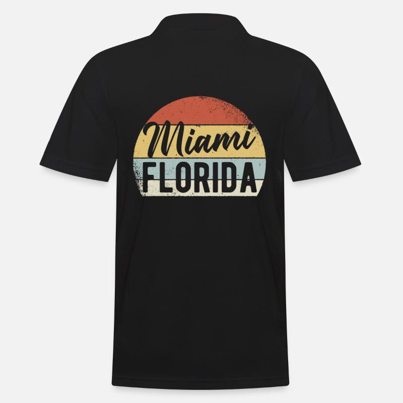 Miami Florida usa miami - Männer Poloshirt - Schwarz