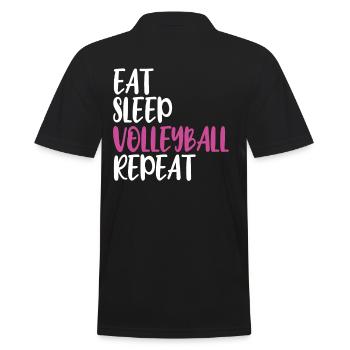 Eat Sleep Volleyball Repeat - Men's Polo Shirt - black - Back - Kai (181cm)