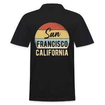 San Francisco California - Men's Polo Shirt - black - Back - Kai (181cm)