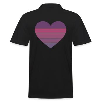 Coeur Rétro Lila - Polo Homme - noir - Dos - Kai (181cm)