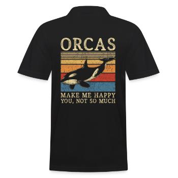 Orca Killerwal Spruch lustig - Männer Poloshirt - Schwarz - Hinten - Kai (181cm)