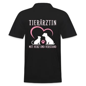 Tierärztin Geschenk - Männer Poloshirt - Schwarz - Hinten - Kai (181cm)