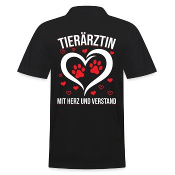 Tierärztin Geschenk - Männer Poloshirt - Schwarz - Hinten - Kai (181cm)