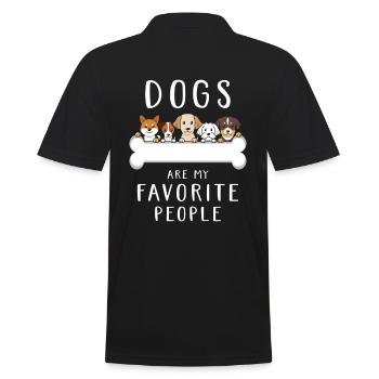Hunde Spruch lustig - Männer Poloshirt - Schwarz - Hinten - Kai (181cm)