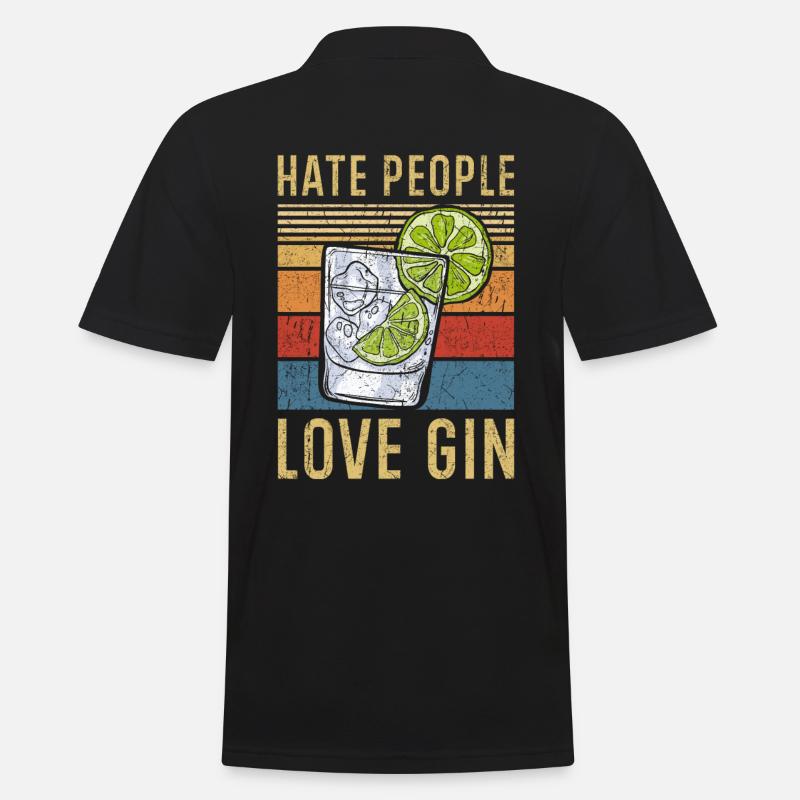 Gin Spruch Gin Geschenke - Männer Poloshirt - Schwarz