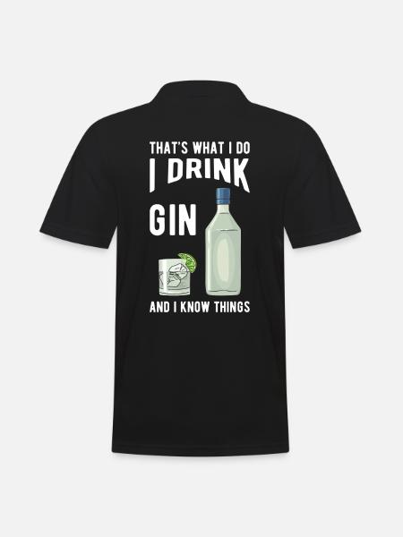 Gin Spruch Gin Geschenke - Männer Poloshirt - Schwarz