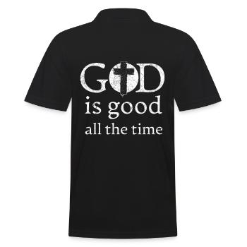 God is good Christian saying Christian - Men's Polo Shirt - black - Back - Kai (181cm)