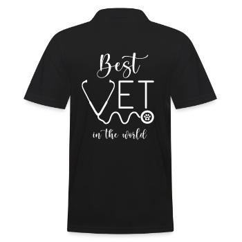 Veterinarian gift saying best veterinarian - Men's Polo Shirt - black - Back - Kai (181cm)