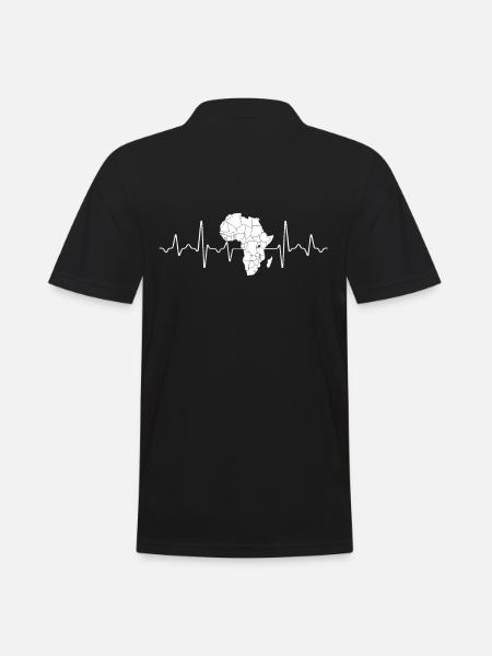 Africa Heartbeat Africa Map - Men's Polo Shirt - black