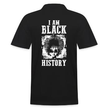 I am black History - Polo Homme - noir - Dos - Kai (181cm)