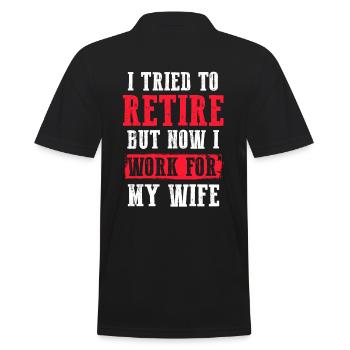Rentner Geschenk Spruch lustig Rente - Männer Poloshirt - Schwarz - Hinten - Kai (181cm)