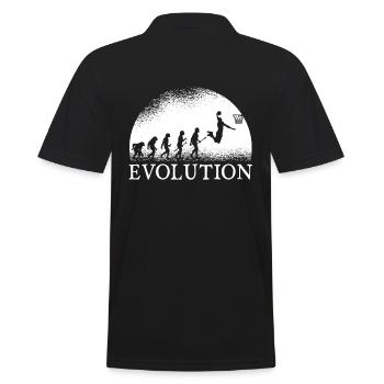 Basketball Evolution - Männer Poloshirt - Schwarz - Hinten - Kai (181cm)
