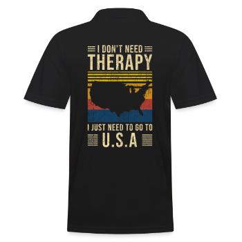 USA America Holiday Emigration - Men's Polo Shirt - black - Back - Kai (181cm)