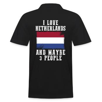 Drapeau pays-bas drôles de phrases - Polo Homme - noir - Dos - Kai (181cm)