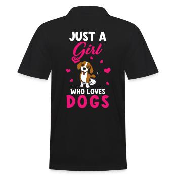 Just a girl who loves Dogs - Männer Poloshirt - Schwarz - Hinten - Kai (181cm)