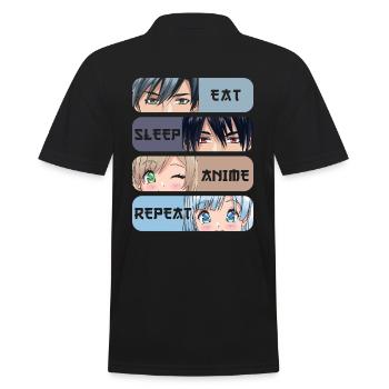 Eat Sleep Anime Repeat - Polo Homme - noir - Dos - Kai (181cm)