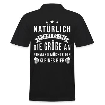 Bier lustiger Spruch - Männer Poloshirt - Schwarz - Hinten - Kai (181cm)