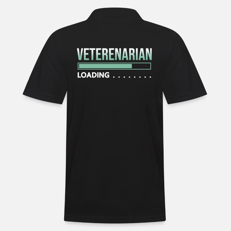 Tierarzt laoding - Männer Poloshirt - Schwarz