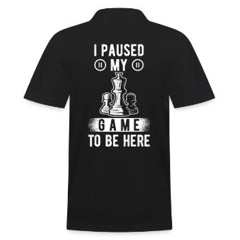 Schach Geschenk Schach lustiger Spruch - Männer Poloshirt - Schwarz - Hinten - Kai (181cm)