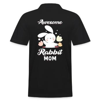 Hasen Hase Kaninchen Mama niedlich - Männer Poloshirt - Schwarz - Hinten - Kai (181cm)