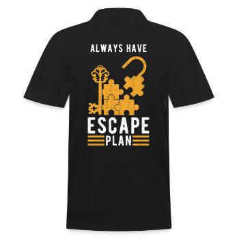 Escape Room - Men's Polo Shirt - black - Back - Kai (181cm)