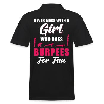 Burpees Fitness Training Dicton - Polo Homme - noir - Dos - Kai (181cm)