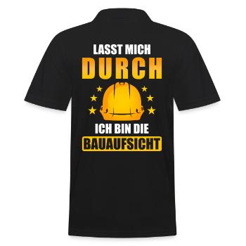 Baustelle spruch lustig Bauaufsicht - Männer Poloshirt - Schwarz - Hinten - Kai (181cm)